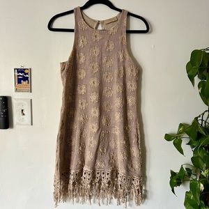 Language mini crochet style dress